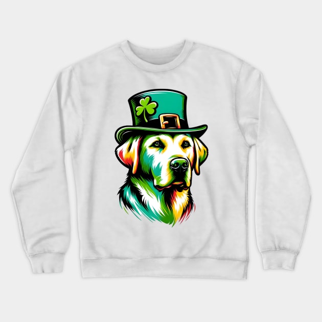 Labrador Retriever Celebrates Saint Patrick's Day Crewneck Sweatshirt by ArtRUs